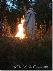 fire caressing his belly