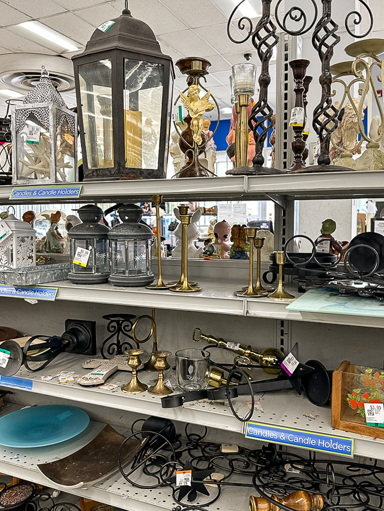 brass decor at thrift stores