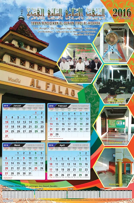 kalender dinding pondok