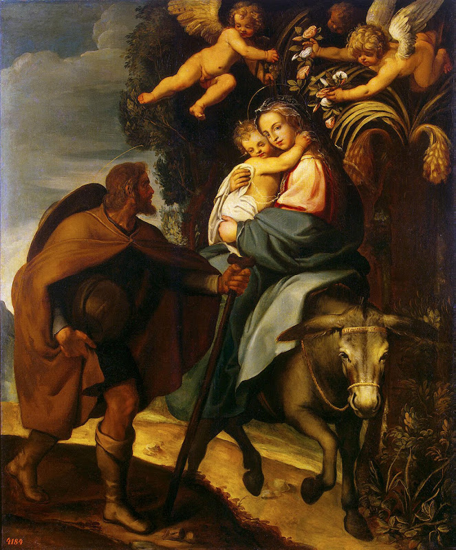 Flight into Egypt by Bartolome Carducho - Christianity, Religious paintings from Hermitage Museum