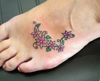 flower foot tattoos