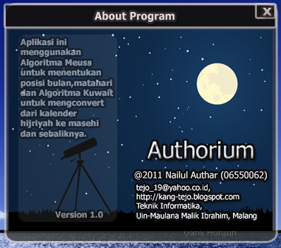 Authorium,Sotware Pembantu Rukyat Hilal Awal Bulan 