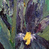 "My Iris" by Karla Nolan, palette knife oil painting