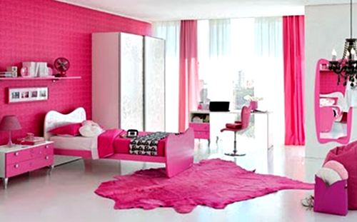 Contoh Desain Kamar Tidur Warna  Pink  Untuk Wanita Rumah  