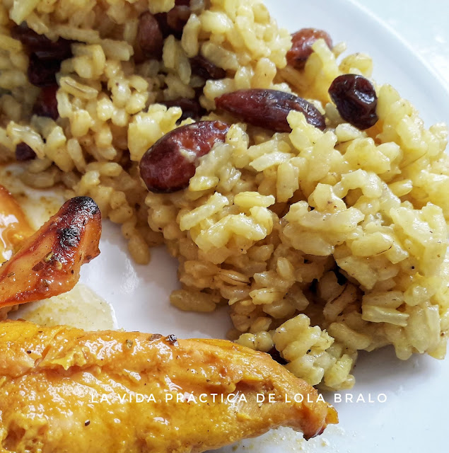 POLLO MIEL MOSTAZA ARROZ FRUTOS SECOS