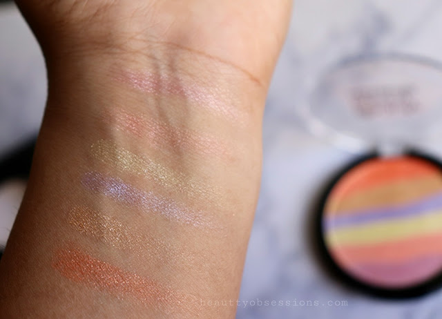 Beautybigbang Rainbow Highlighter and Contour Palette - Review and Swatches