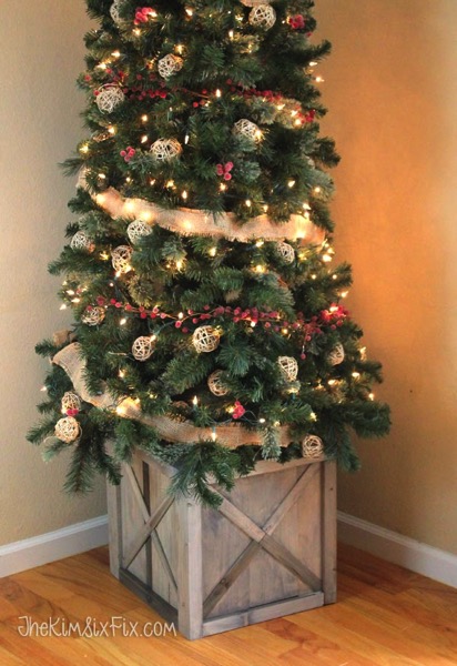 Vintage crate tree stand