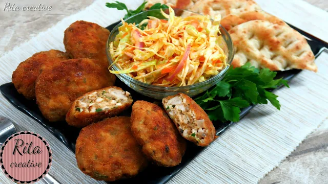 kotlety z kurczaka z pieczarkami i mozzarellą