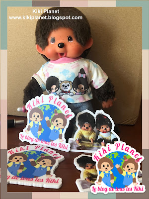 kiki monchhichi  communication stickers stylo cartes de visite flyers