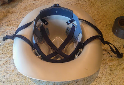 inside of khaki cowboy helmet