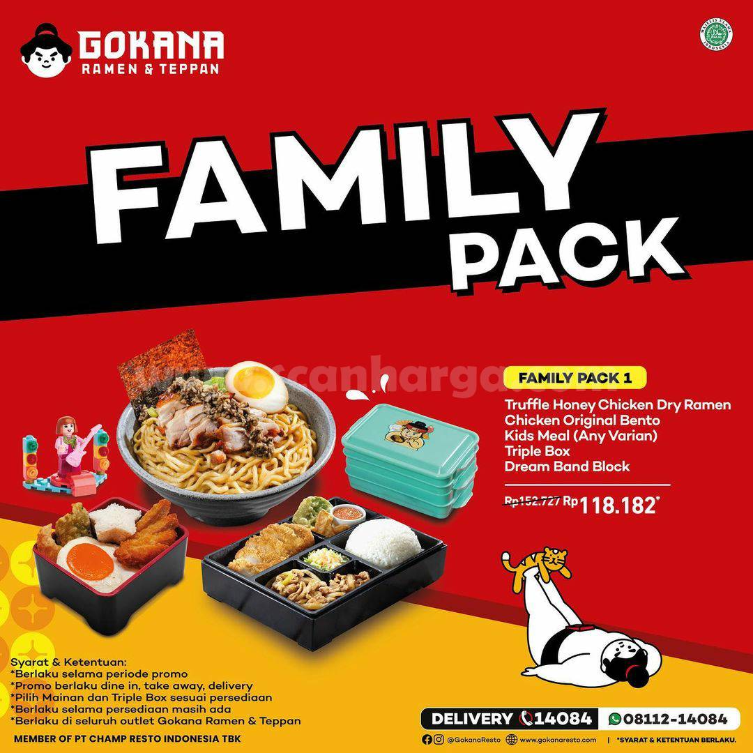 Promo GOKANA FAMILY PACK – Harga 4 Paket Menu mulai Rp. 118.182