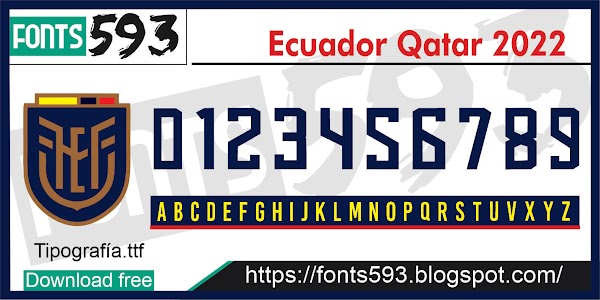 Tipografía Ecuador Qatar 2022-23 