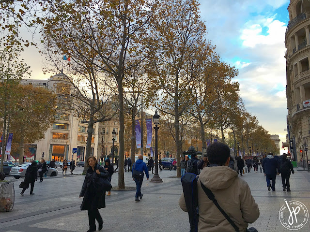 people walking on paris' shopping street