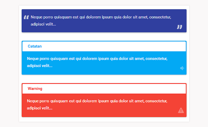 Memasang Kotak Catatan dan Blockquote