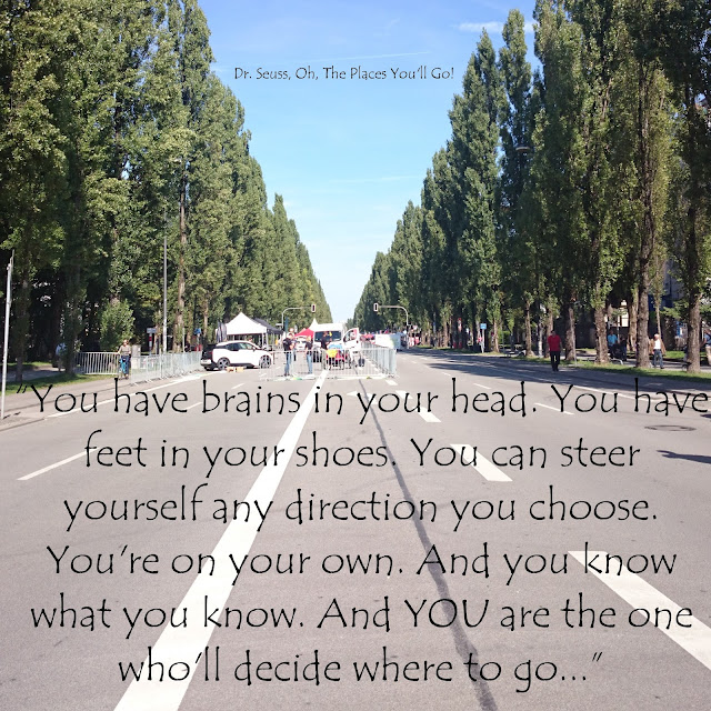 You have brains in your head. You have feet in your shoes. You can steer yourself any direction you choose. You´re on your own. And you know what you know. And YOU are the one who´ll decide where to go... - Dr. Seuss, Oh, The Places You´ll Go