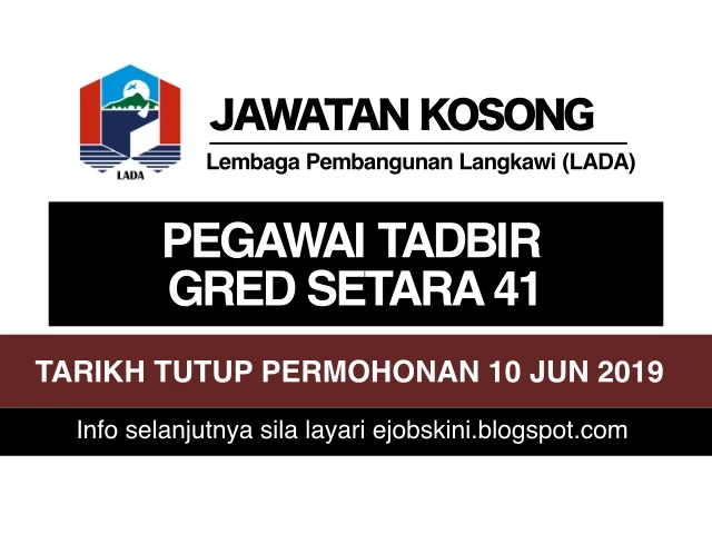 Jawatan Kosong Lembaga Pembangunan Langkawi (LADA) Jun 2019