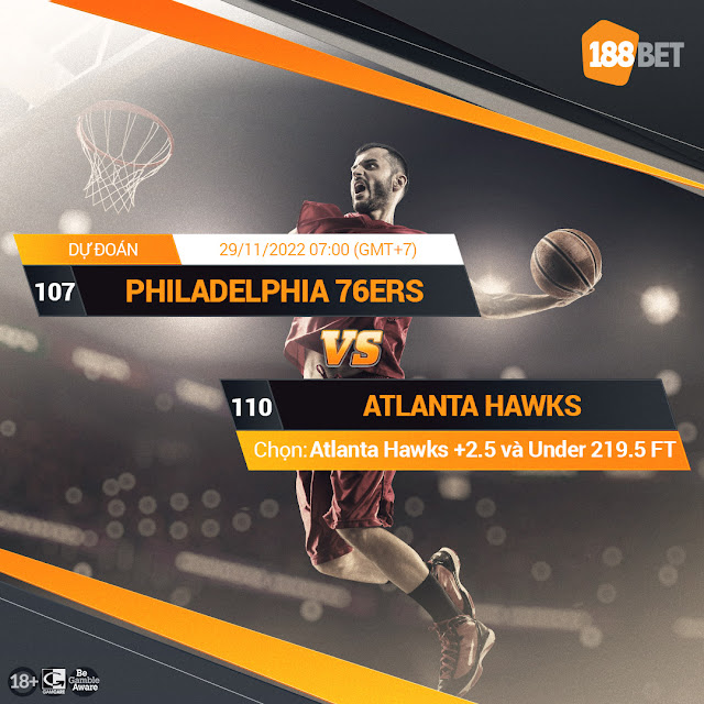 NHẬN ĐỊNH BÓNG RỔ GIẢI NBA PHILADELPHIA 76ERS VS ATLANTA HAWKS