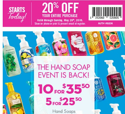 Bath & Body Works 20% Off Coupon + Hand Soap Event