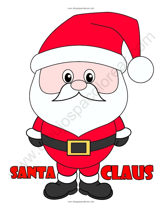 Santa Claus Temporada navideña Dibujo a color y para colorear