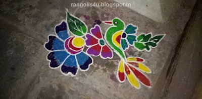 Colorful Parrot Rangolis