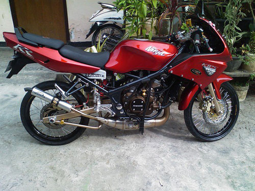 Modifikasi ninja rr mono 150 jari jari drag airbrush 