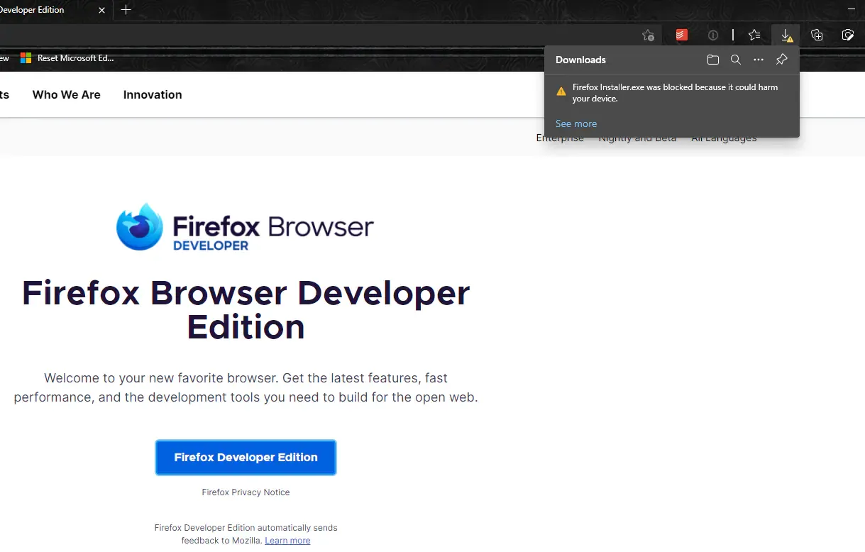 microsoft-edge-dilaporkan-menandai-firefox-sebagai-perangkat-lunak-berbahaya