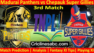 SMP vs CSG 3rd TNPL T20 Match, Cricdiction Match Prediction