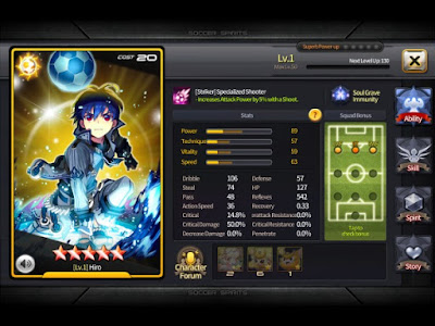 soccer spirits Hiro do atributo Light