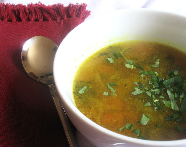 Tamarind Broth with Pureed Dal and Spices
