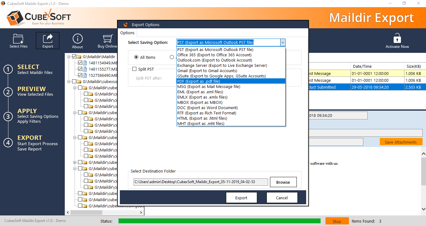 Import Maildir to PDF Adobe on Windows 11