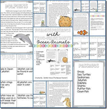 True-False Sort Pack (Ocean Animals) Collage