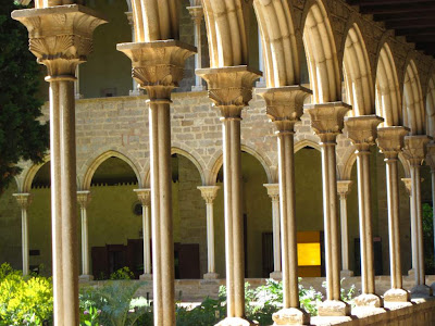 Gothic cloister of Pedralbes Monastery in Barcelona