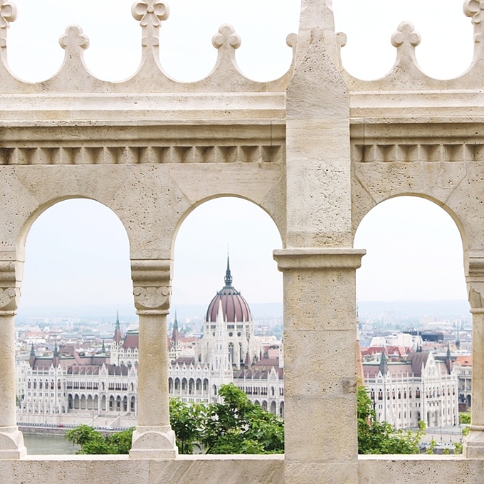 View at Parliament in Budapest from Fisherman's bastion.
