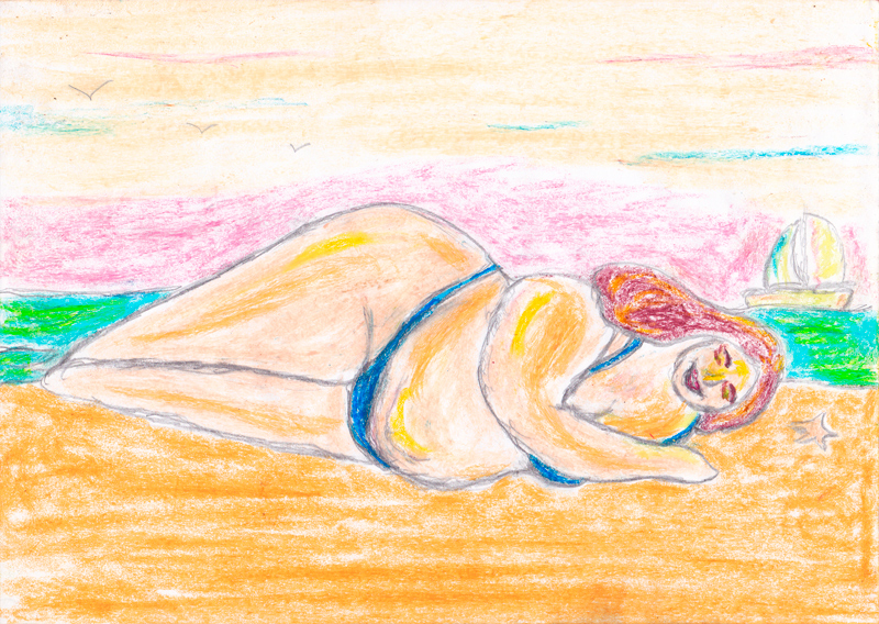 Femme à la plage Par Armand Taillé