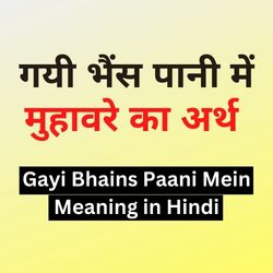 Gayi Bhains Paani Mein Meaning in Hindi