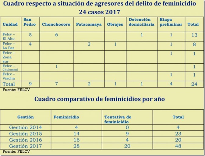 Feminicidios en El Alto