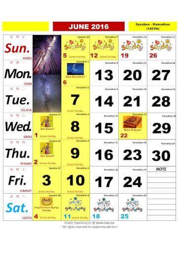 Kalendar Umum 2016