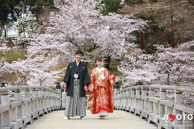 奈良の桜での前撮り撮影