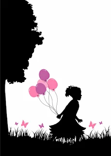 Kid Silouettes, Free Printable Invitations, Labels or Cards.