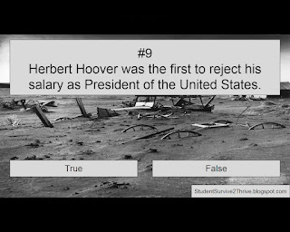 Herbert Hoover was the first to reject his salary as President of the United States. Answer choices include: true, false