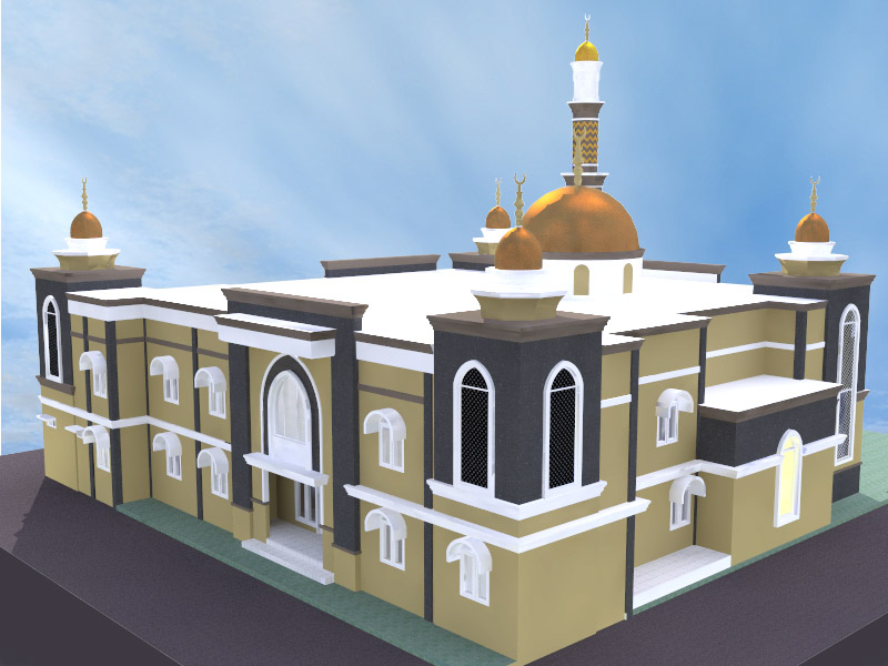 Contoh Desain Masjid  Minimalis  1 dan 2  Lantai 