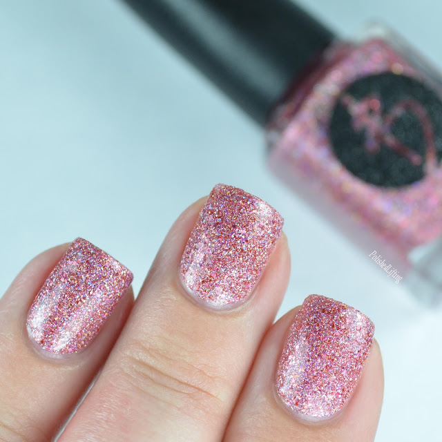 pink holo glitter polish