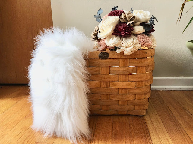 peterboro basket used to store decor and throws