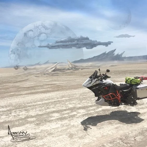 Corin's hover bike landscape, Mike Morgan