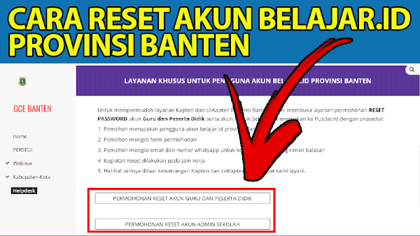 Cara Resset Password Akun Belajar.id Provinsi Banten