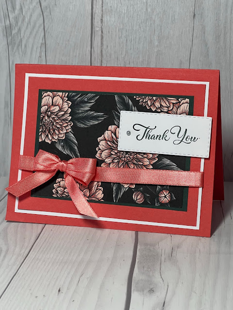 Floral Greeting Card using Favored Flowers Designer Series Paper from Stampin' Up! Sale-A-Bration 2023 Selections