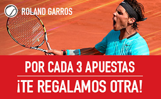 sportium Promo Roland Garros: Por cada 3 apuestas ¡Te damos otra! 3-9 junio