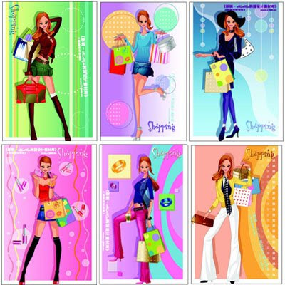 Fashion Fontslogos on Fashion Girls Shopping Vector   Graphic Resource   Zatstyles