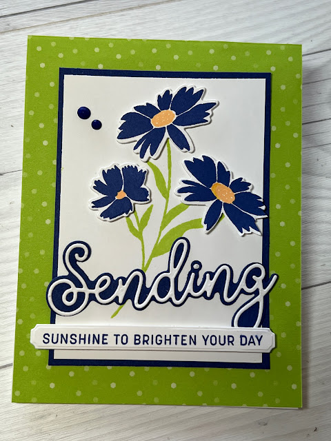 Floral greeting card using Stampin' Up! Sending Smiles Stamp Set and coordinating Sending Dies