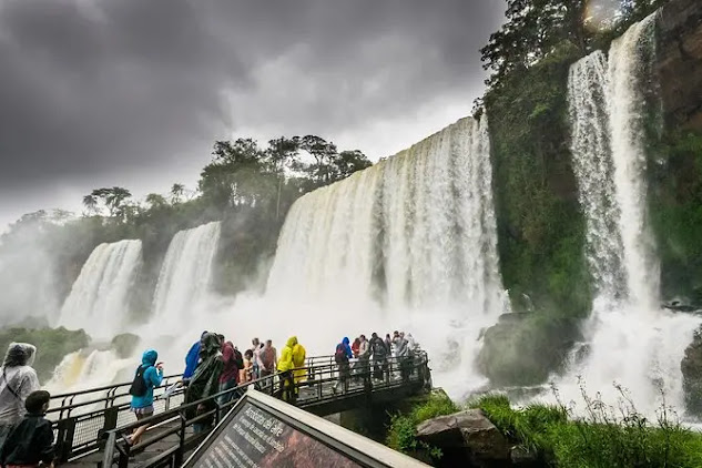 Iguazu Falls borders Argentina and Brazil